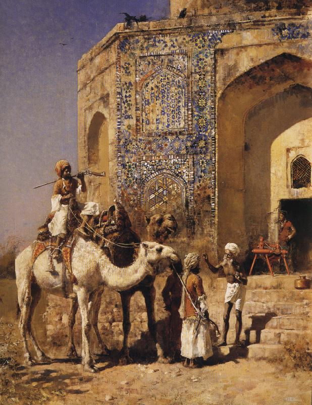 Edwin Lord Weeks The Old Blue-Tiled Mosque, Outside of Delhi, India oil painting image